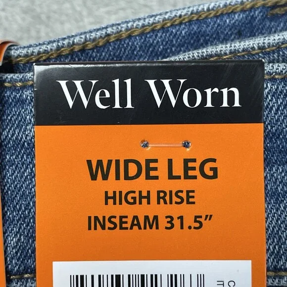 Well Worn Women's Size 16 / 36 Wide Leg Jeans Blue H0729 - Picture 6 of 7
